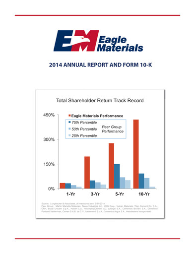 Thumbnail Eagle Materials
 Annual Report 2014