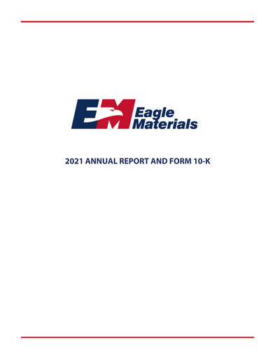 Thumbnail Eagle Materials
 Annual Report 2021