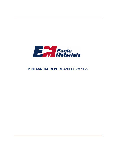 Thumbnail Eagle Materials
 Annual Report 2026