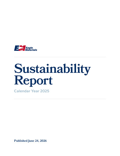 Thumbnail Eagle Materials
 Sustainability Report 2025