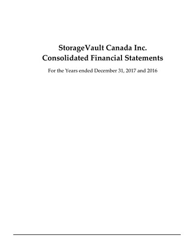 Thumbnail StorageVault Canada Financial Statement 2017
