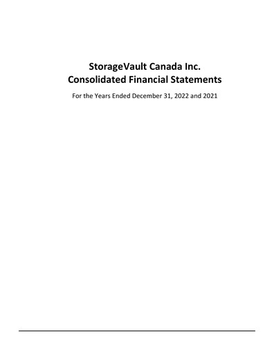 Thumbnail StorageVault Canada Financial Statement 2022