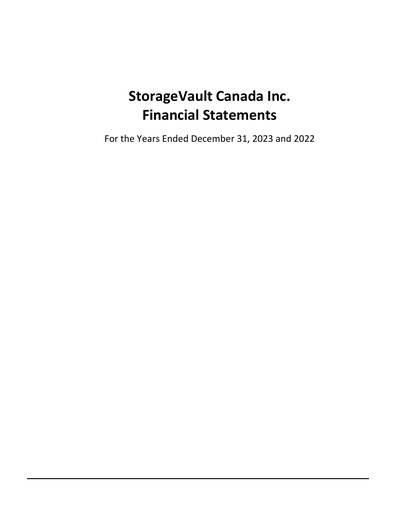 Thumbnail StorageVault Canada Financial Statement 2023