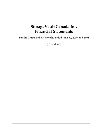 Thumbnail StorageVault Canada Quarterly Report 2009-q2