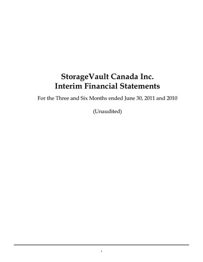 Thumbnail StorageVault Canada Quarterly Report 2011-q2