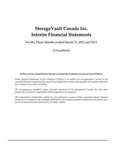 Thumbnail StorageVault Canada Quarterly Report 2012-q1