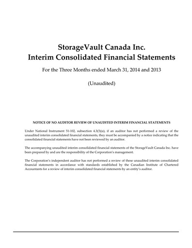 Thumbnail StorageVault Canada Quarterly Report 2014-q1