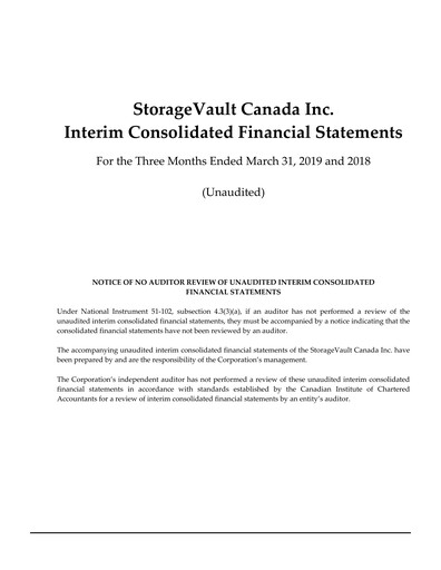 Thumbnail StorageVault Canada Quarterly Report 2019-q1