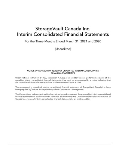 Thumbnail StorageVault Canada Quarterly Report 2021-q1