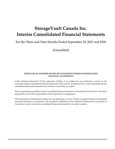 Thumbnail StorageVault Canada Quarterly Report 2021-q3