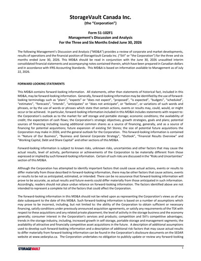 Thumbnail StorageVault Canada Quarterly Report 2026-q2