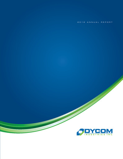 Thumbnail Dycom Industries Annual Report 2012