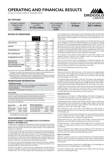 Thumbnail DRDGOLD Half-year Report 2016-h1
