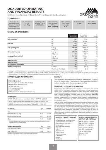 Thumbnail DRDGOLD Half-year Report 2017-h1