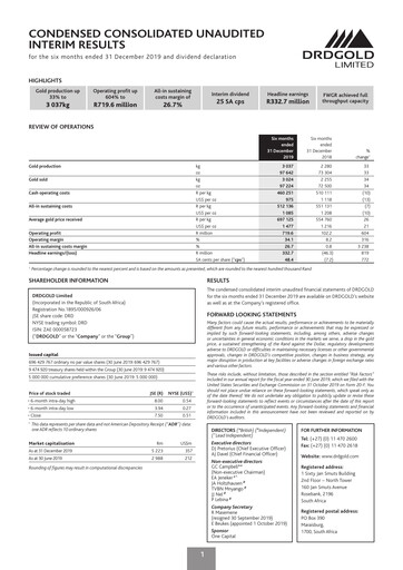 Thumbnail DRDGOLD Half-year Report 2019-h1