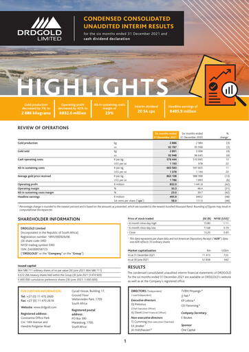 Thumbnail DRDGOLD Half-year Report 2021-h1