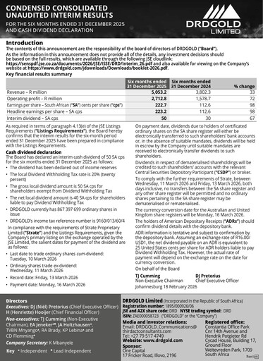 Thumbnail DRDGOLD Half-year Report 2025-h1