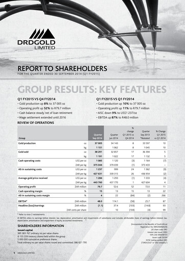 Thumbnail DRDGOLD Quarterly Report 2014-q1