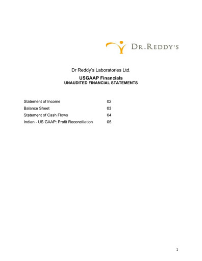 Vorschaubild Dr. Reddy's Laboratories Quartalsbericht 2001-2002-q3