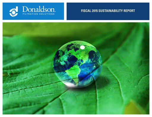 Thumbnail Donaldson Company Sustainability Report fy2015