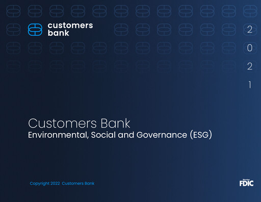 Thumbnail Customers Bancorp
 ESG Report 2021
