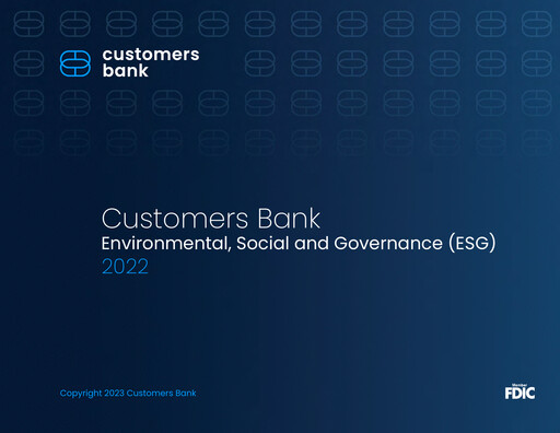Thumbnail Customers Bancorp
 ESG Report 2022