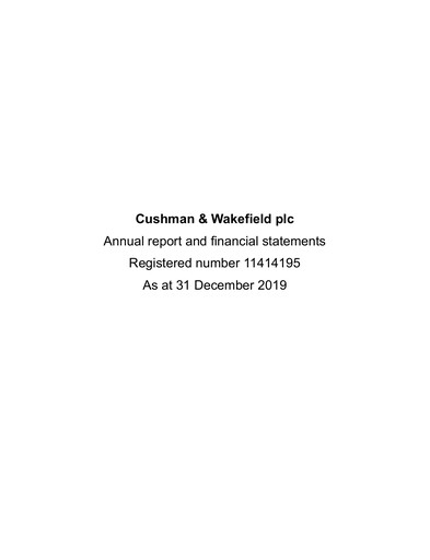 Thumbnail Cushman & Wakefield
 Annual Report 2019
