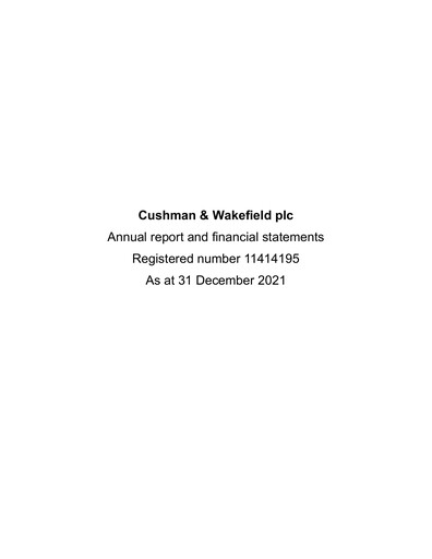 Thumbnail Cushman & Wakefield
 Annual Report 2021
