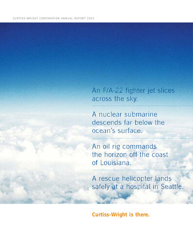 Thumbnail Curtiss-Wright
 Annual Report 2003