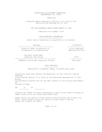 Thumbnail Curtiss-Wright
 Quarterly Report 2002-q1