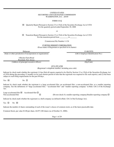 Vorschaubild Curtiss-Wright
 Quartalsbericht 2008-q3
