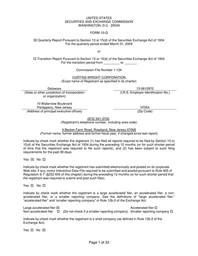 Vorschaubild Curtiss-Wright
 Quartalsbericht 2009-q1