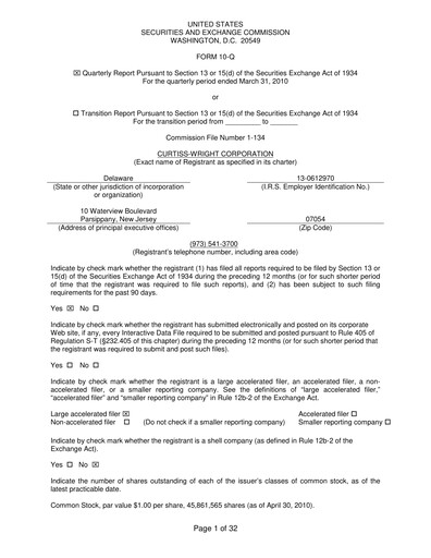 Vorschaubild Curtiss-Wright
 Quartalsbericht 2010-q1