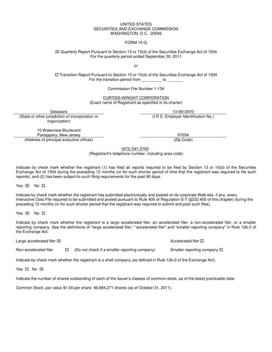 Vorschaubild Curtiss-Wright
 Quartalsbericht 2011-q3