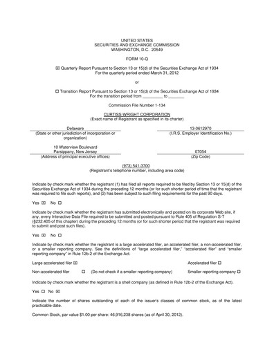 Vorschaubild Curtiss-Wright
 Quartalsbericht 2012-q1