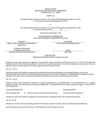 Vorschaubild Curtiss-Wright
 Quartalsbericht 2012-q3