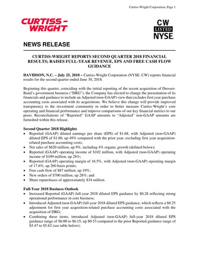 Thumbnail Curtiss-Wright
 Quarterly Report 2018-q2