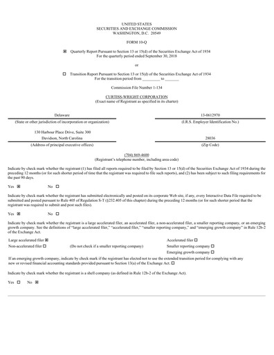 Thumbnail Curtiss-Wright
 Quarterly Report 2018-q3