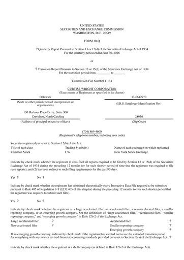 Thumbnail Curtiss-Wright
 Quarterly Report 2026-q2