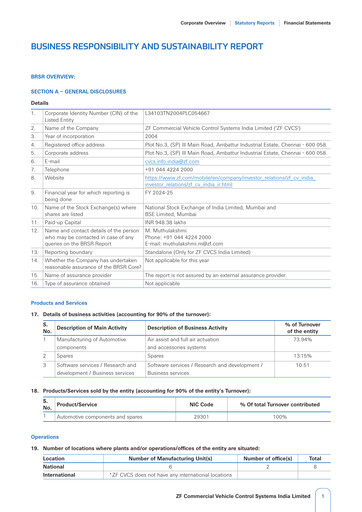 Thumbnail ZF Commercial Vehicle Control Systems India ESG Report 2025