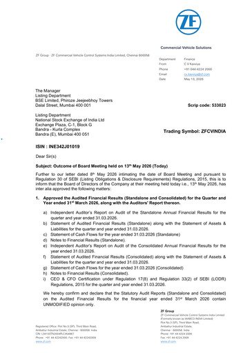 Thumbnail ZF Commercial Vehicle Control Systems India Financial Statement 2026