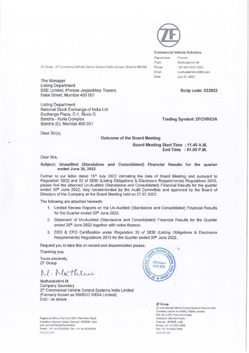Thumbnail ZF Commercial Vehicle Control Systems India Quarterly Report 2022-q1