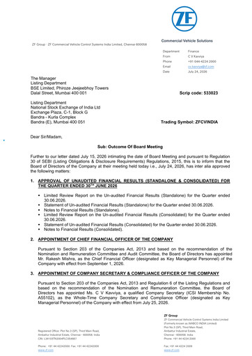 Thumbnail ZF Commercial Vehicle Control Systems India Quarterly Report 2026-q1