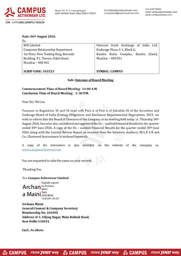 Thumbnail Campus Activewear Quarterly Report 2026-q1