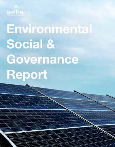 Thumbnail Aether Industries Sustainability Report 2022-2023