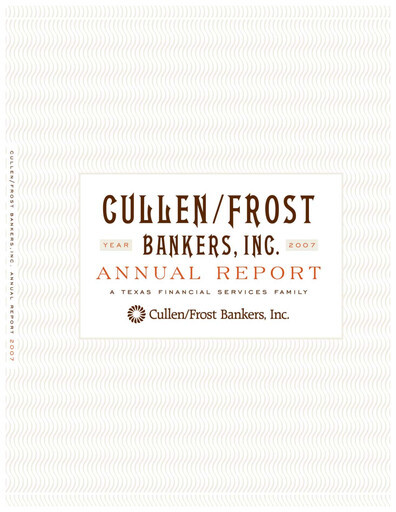 Thumbnail Cullen/Frost Bankers Annual Report 2007