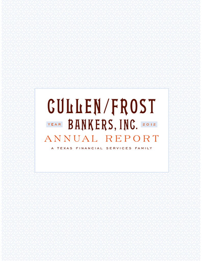 Thumbnail Cullen/Frost Bankers Annual Report 2012