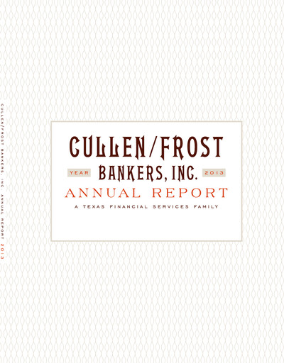 Thumbnail Cullen/Frost Bankers Annual Report 2013