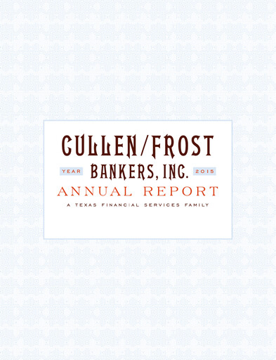Thumbnail Cullen/Frost Bankers Annual Report 2015