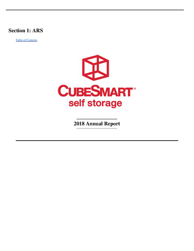 Thumbnail CubeSmart
 Annual Report 2018
